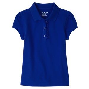 4 Girls Uniform Ruffle Pique Top